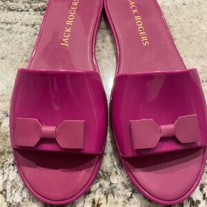 Jack Rogers Women's Fuchsia Bow Slide Sandals